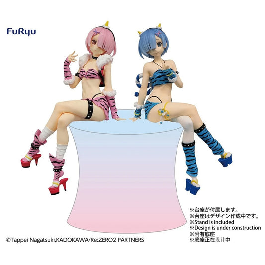 Re:Zero Rem and Ram Demon Costume Noodle Stopper Statues