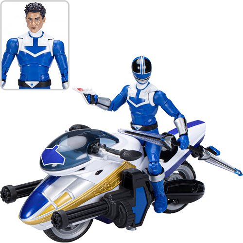 Power Rangers Lightning Collection Time Force 6-Inch Action Figure Blue Ranger and Vector Cycle